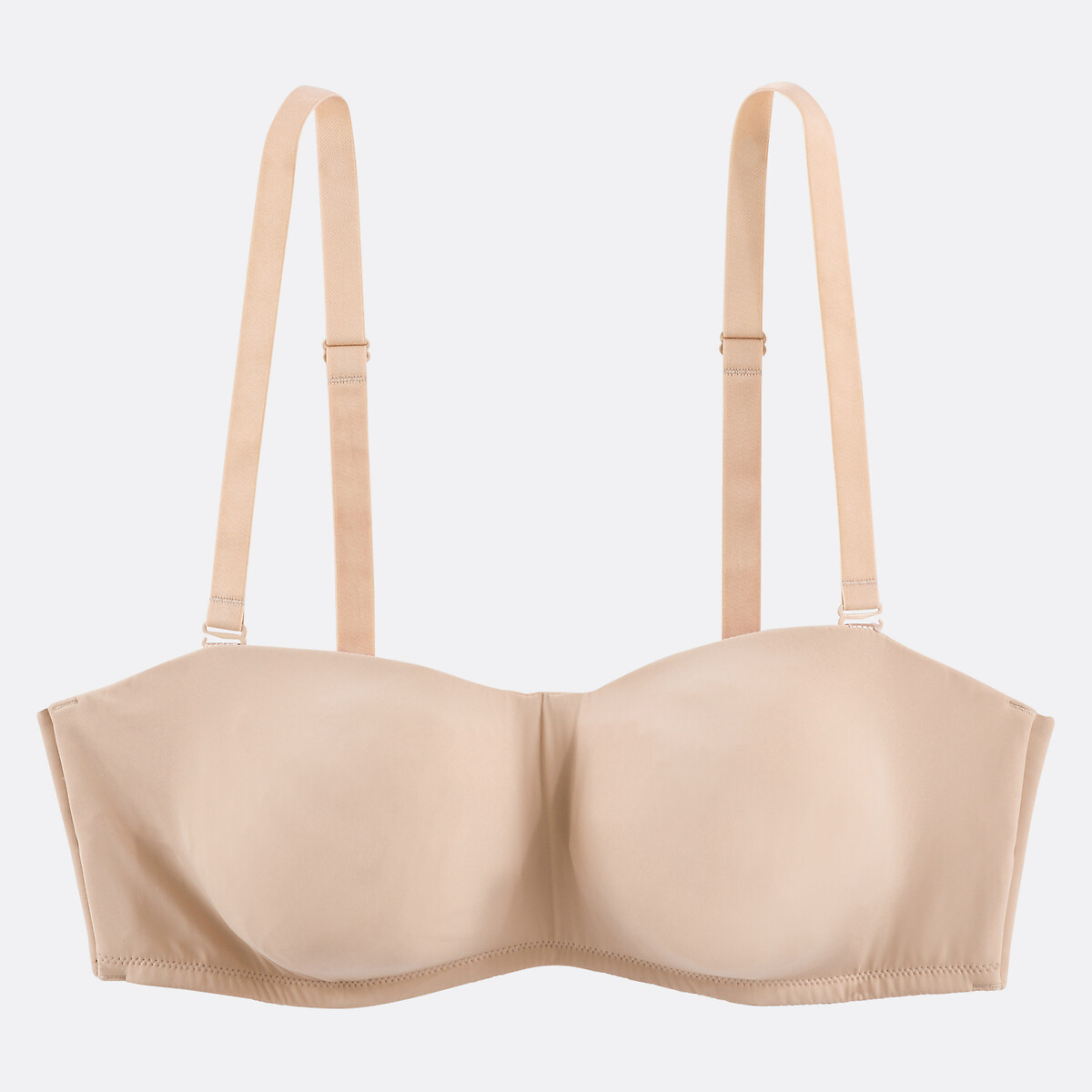 Soutien bandeau em microfibra, invisível creme, LA REDOUTE COLLECTIONS PLUS