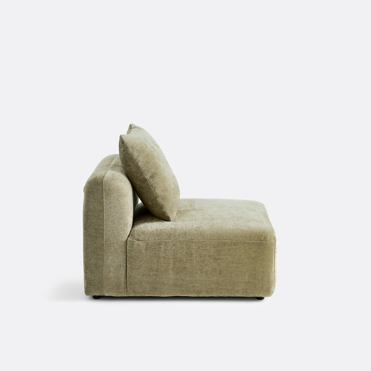 Elément chauffeuse pour canapé modulable, en chenille épaiise, AMAD vert sauge, LA REDOUTE INTERIEURS