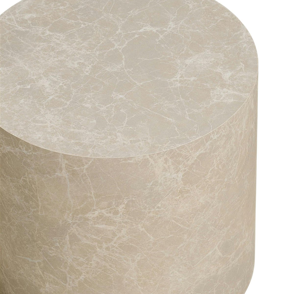 Table basse ronde design effet marbre grège (lot de 2) TORANO beige, PIER IMPORT