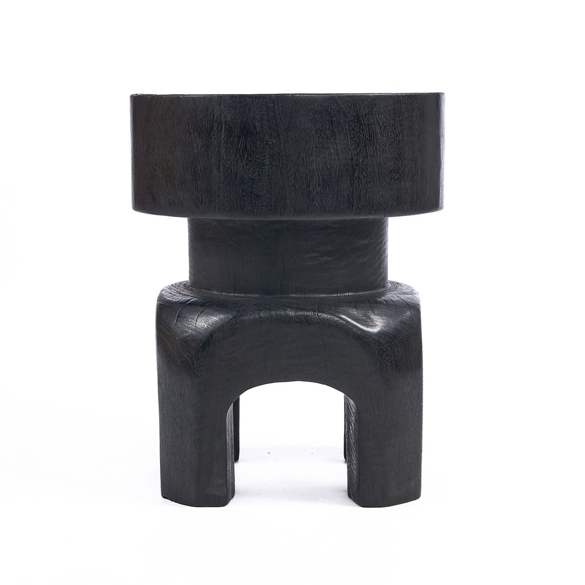 Tabouret en bois SQUAT SPOT noir, BAZAR BIZAR