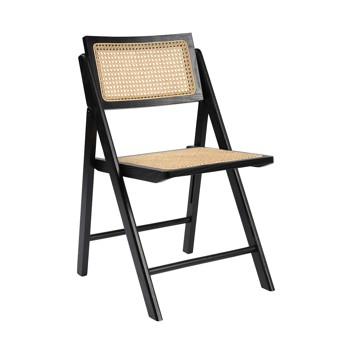 Aster Ash Wood & Rattan  Folding Dining Chair black, ÉDITÉ