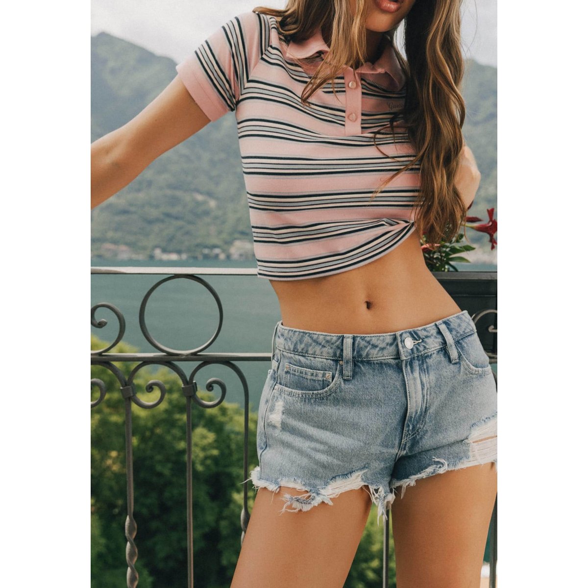 Short En Denim bleu clair, GUESS