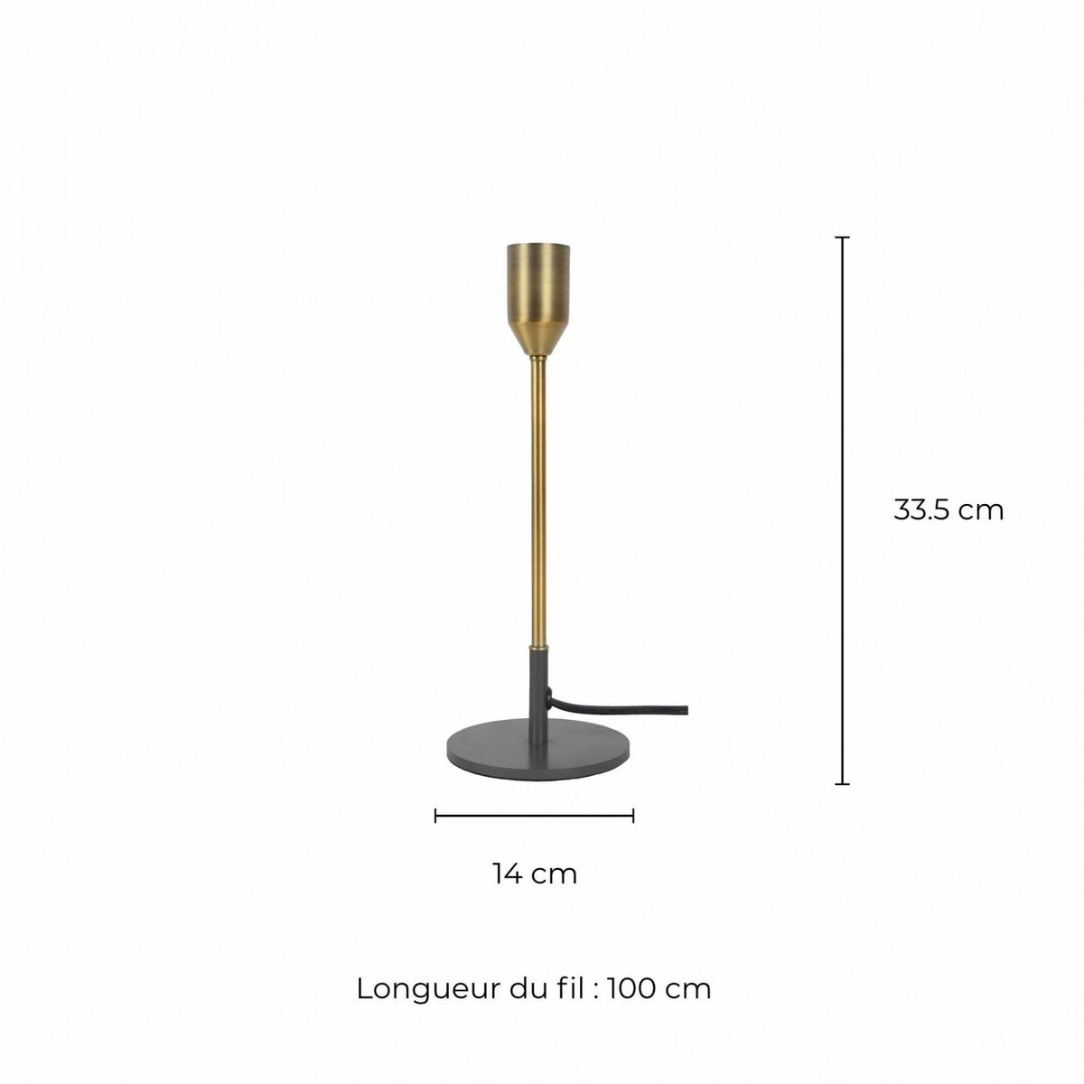 Pied de lampe à poser en métal, TIKY GM gris, C-CREATION