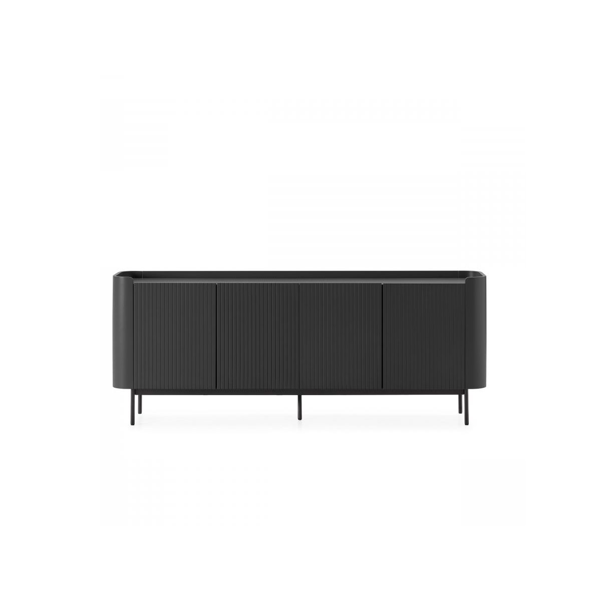 Buffet en MDF portes 200 cm, JAY noir, BOBOCHIC