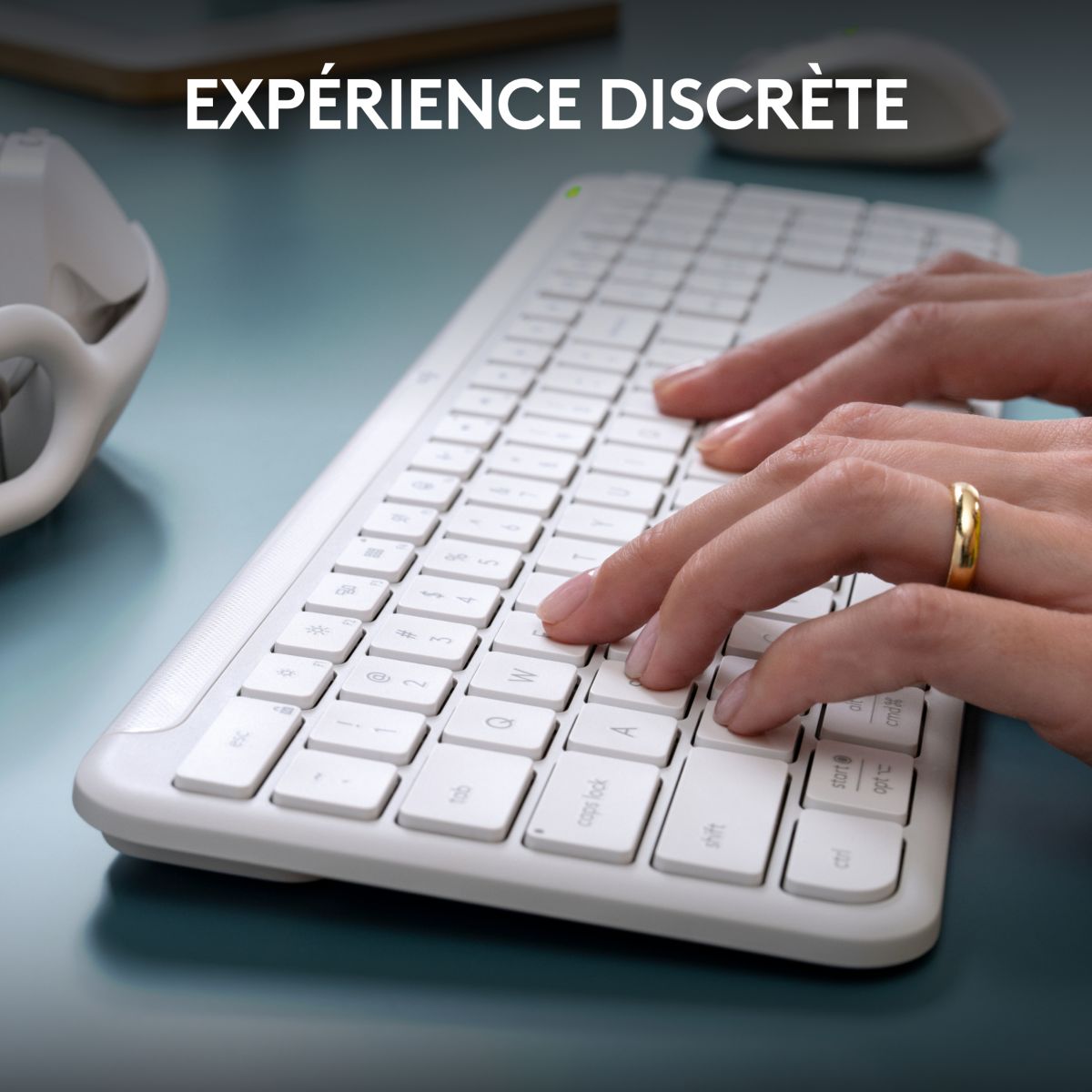 Clavier + Souris MK950 Signature Slim Bluetooth Blanc couleur unique, LOGITECH