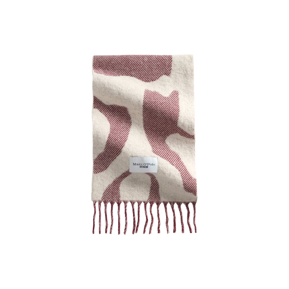 Écharpe en mélange de laine vierge et de laine d'alpaga beige, MARC O’POLO DENIM