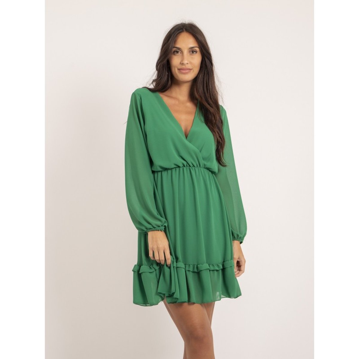 Robe Courte Iolande vert, DONA LISA