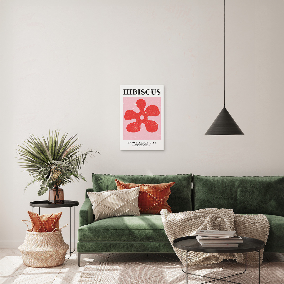 Tableau Sur Toile Hibiscus Tropical ILLUSTRATION tableaux sur toile-rouge, CEANOTHE