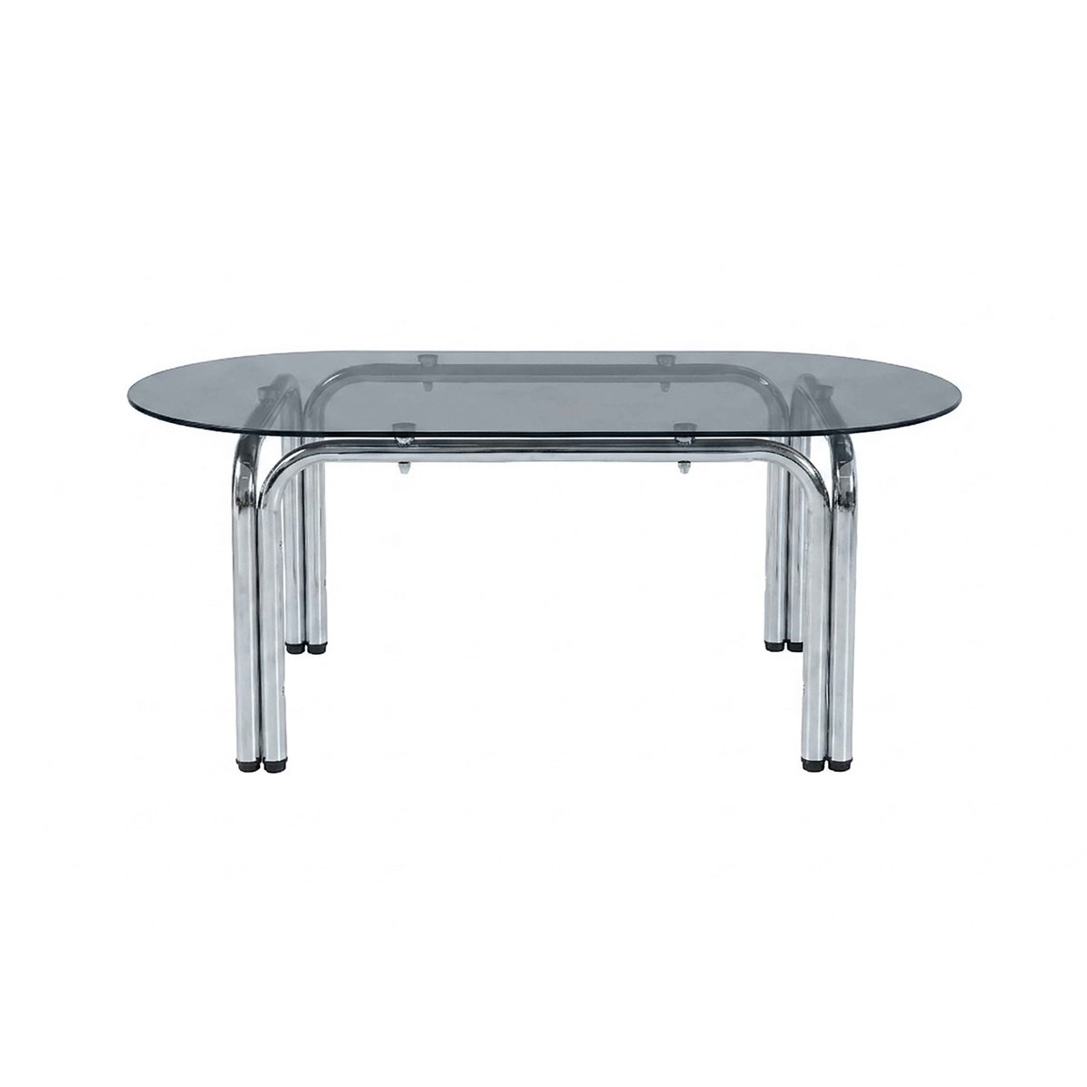 Table basse en verre trempé ovale 110x55 cm, LEWIS noir, OVIALA