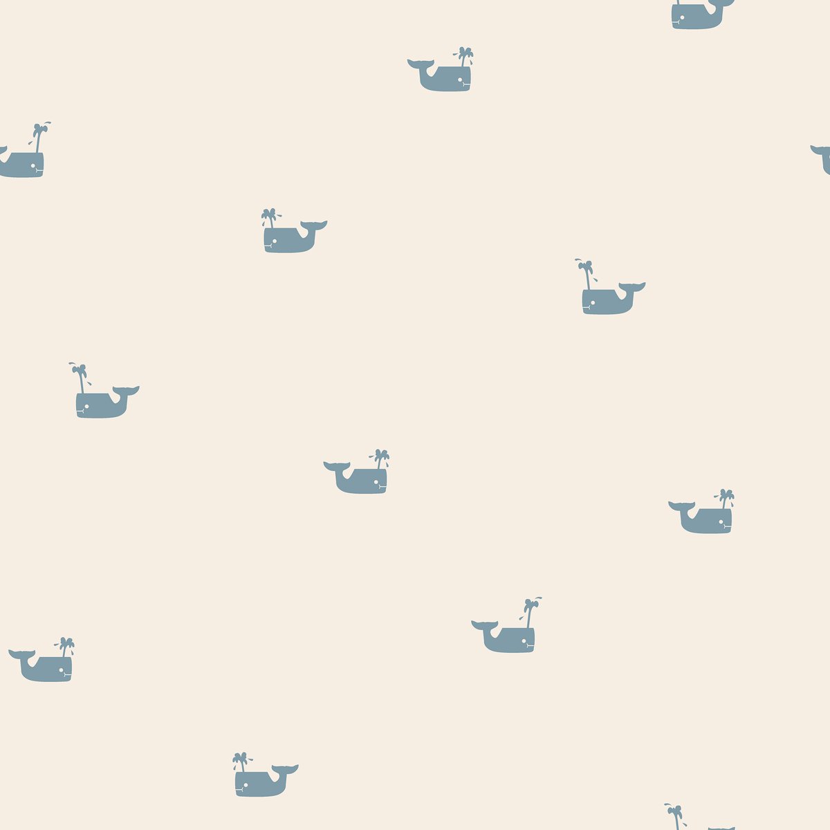 Papier peint bébé baleine clair blanc cassé, beige, SUPERFRESCO EASY