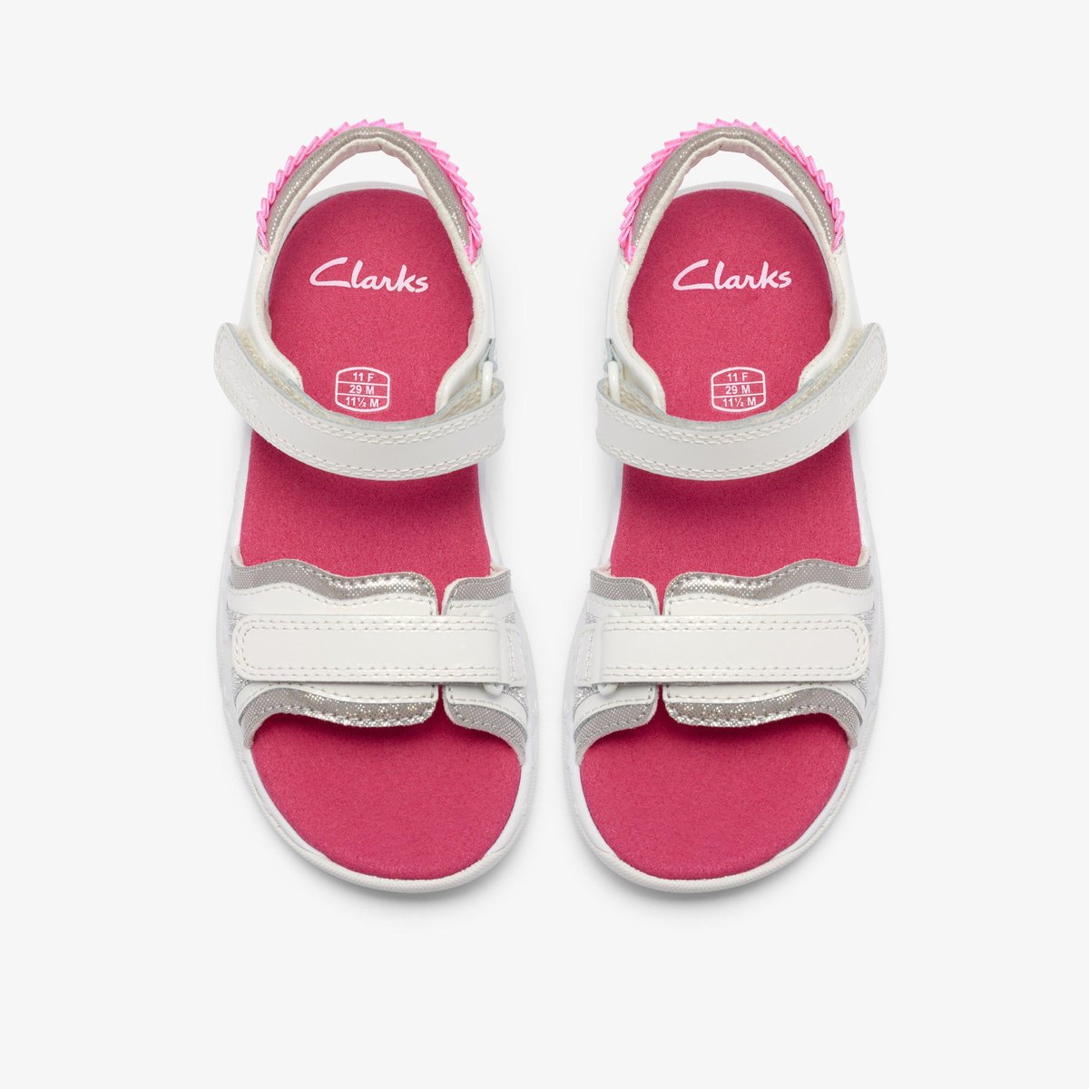 Sandales Cuir/Synthétique Coupe Large OSIAN BRILL K blanc, CLARKS