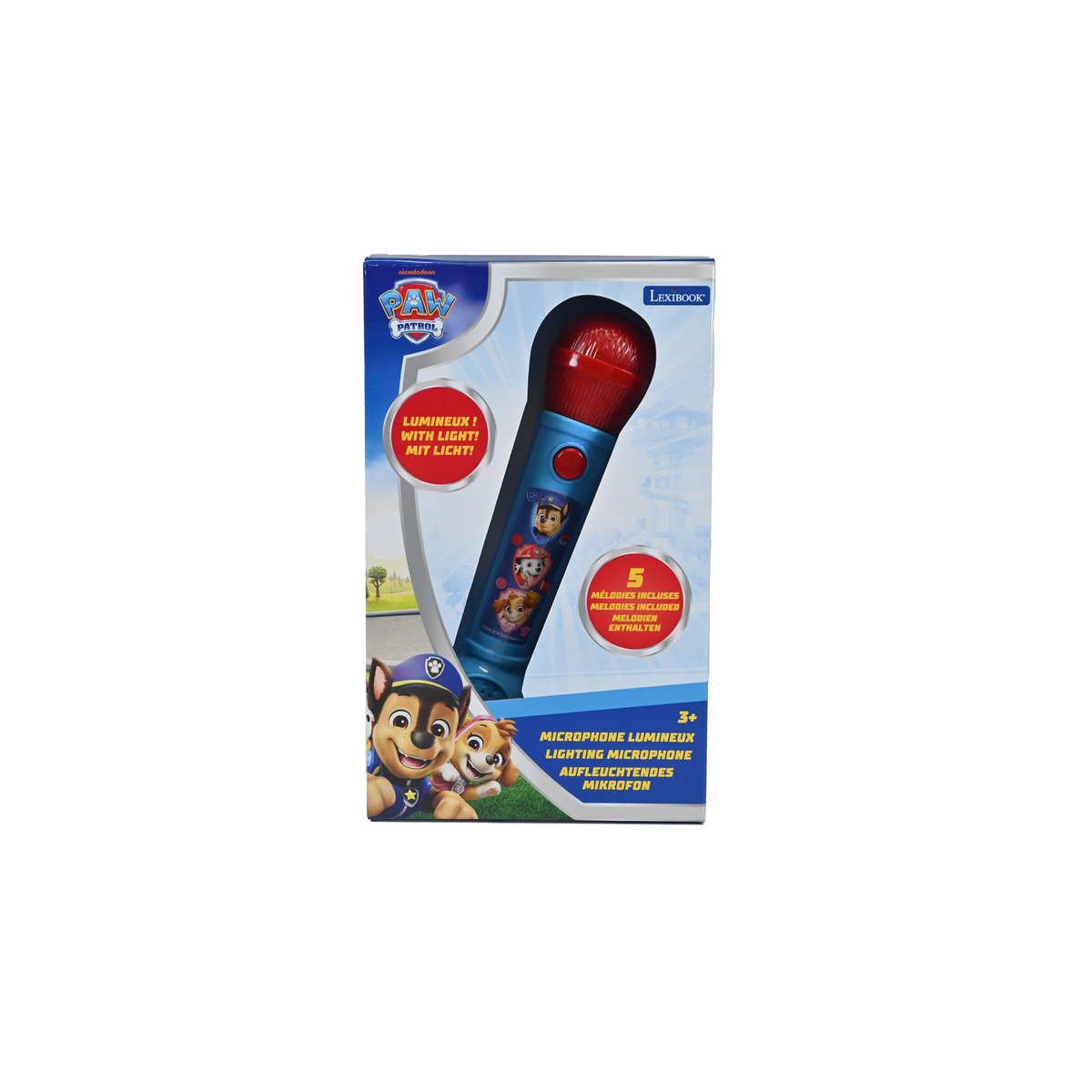Microphone Lumineux Pat’Patrouille bleu, LEXIBOOK