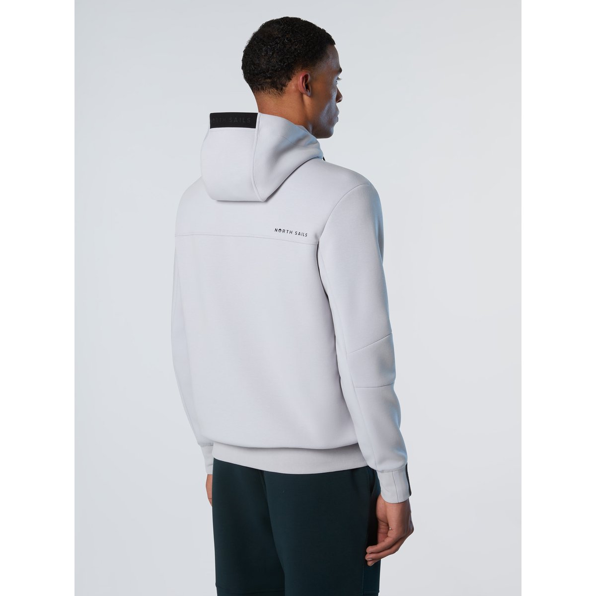 Sweat-shirt zippé en tissu de plongée blanc, NORTH SAILS