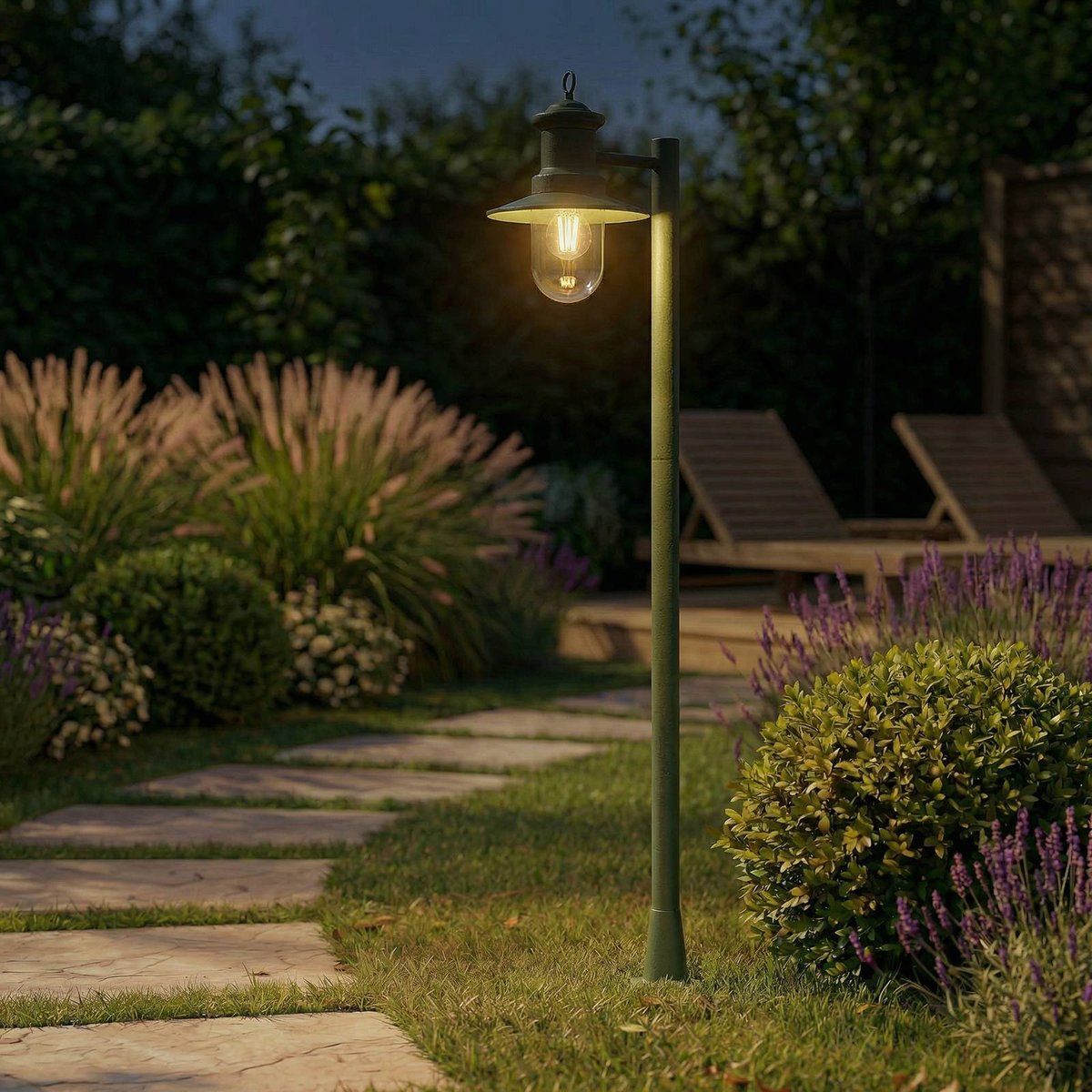 Luminaire extérieur en métal traditionnel vert, LINDBY
