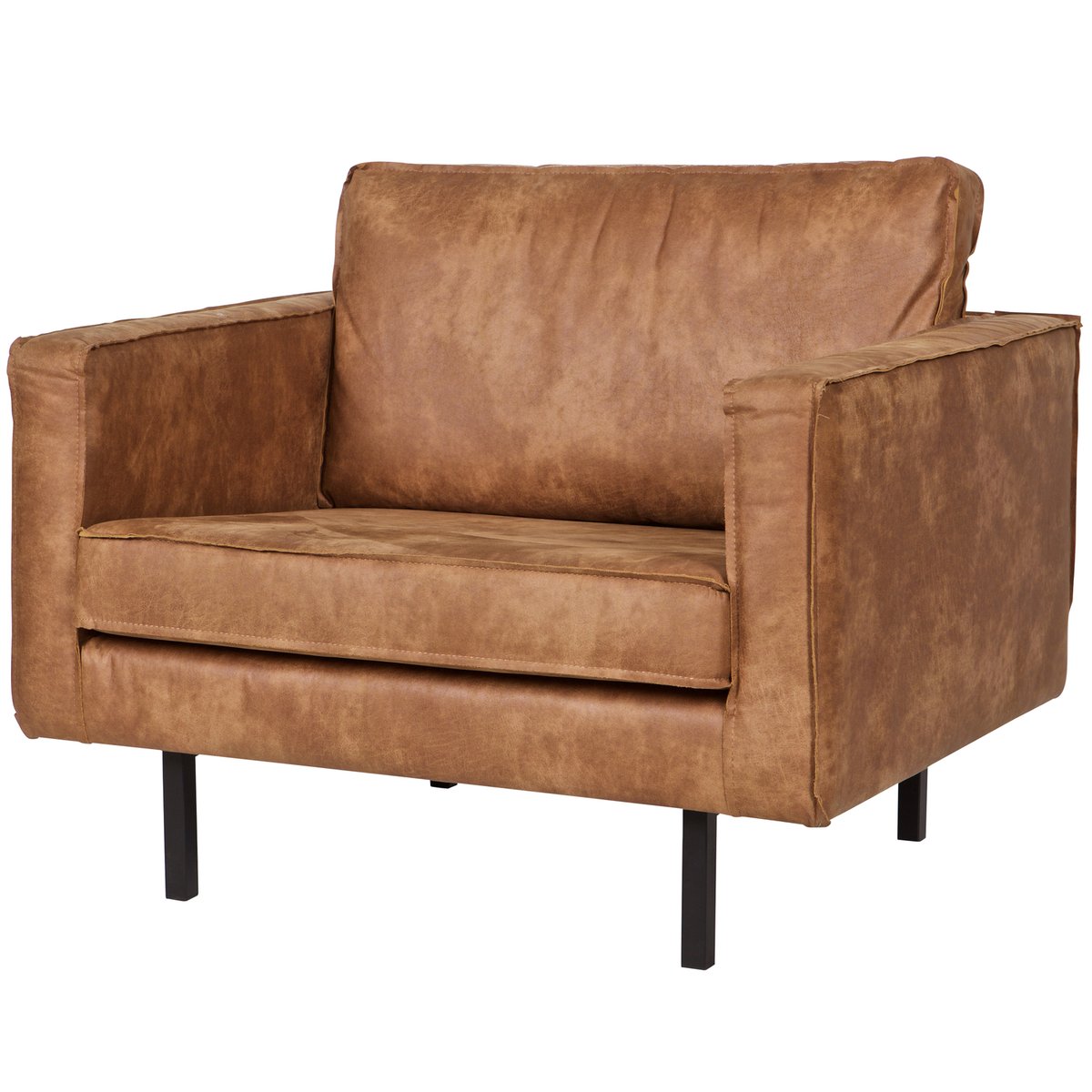 Fauteuil en similicuir RODEO cognac, WOOOD