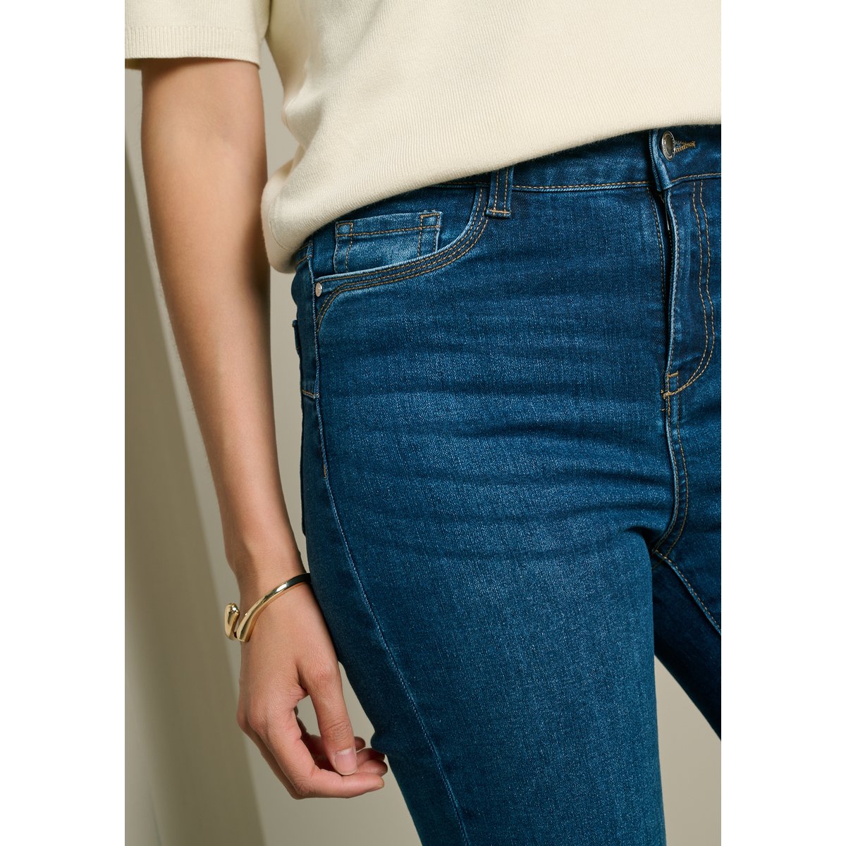 Jean slim taille haute dark blue, LOLALIZA