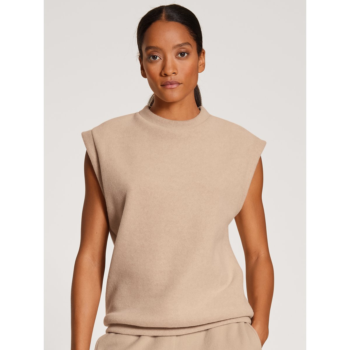 Sweatshirt sans manches Viscose LOUNGEWEAR XTRA light beige, CALIDA
