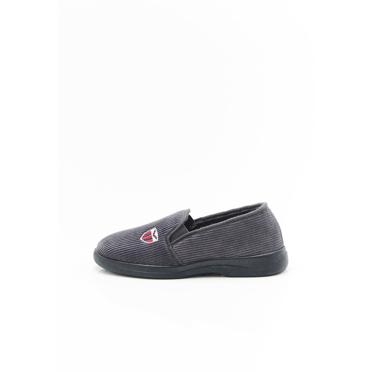 Chaussons en velours côtelé gris, DAMART