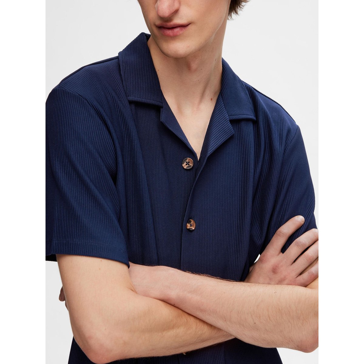 Chemise À Manches Courtes black iris, SELECTED