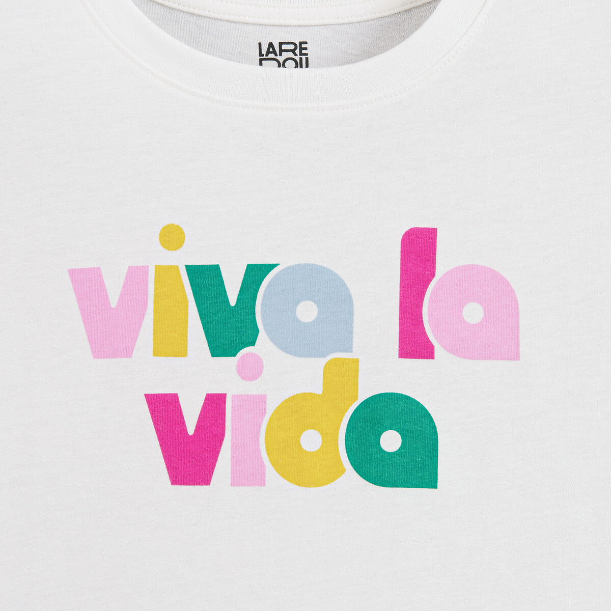 T-shirt manches courtes à message ecru, LA REDOUTE COLLECTIONS