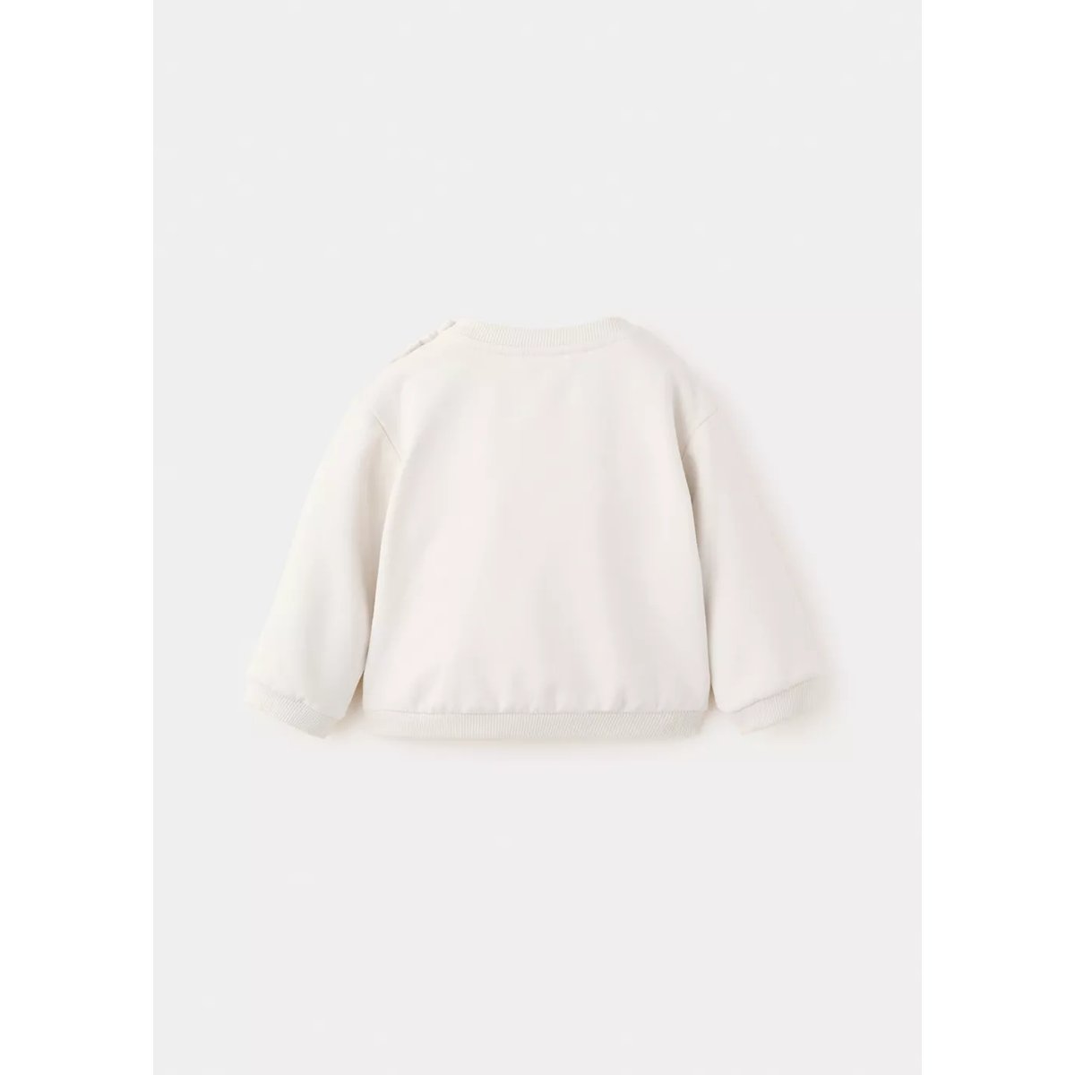 Sweat en coton avec motif texturé écru, MANGO BABY