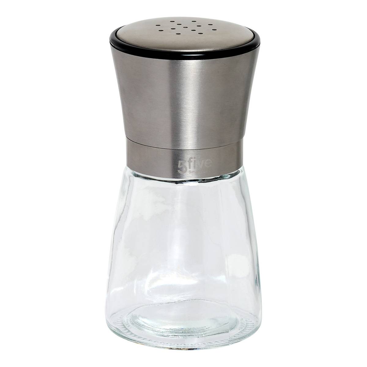 Distributeur sel/poivre rond en verre NIXO transparent, 5FIVE SIMPLY SMART
