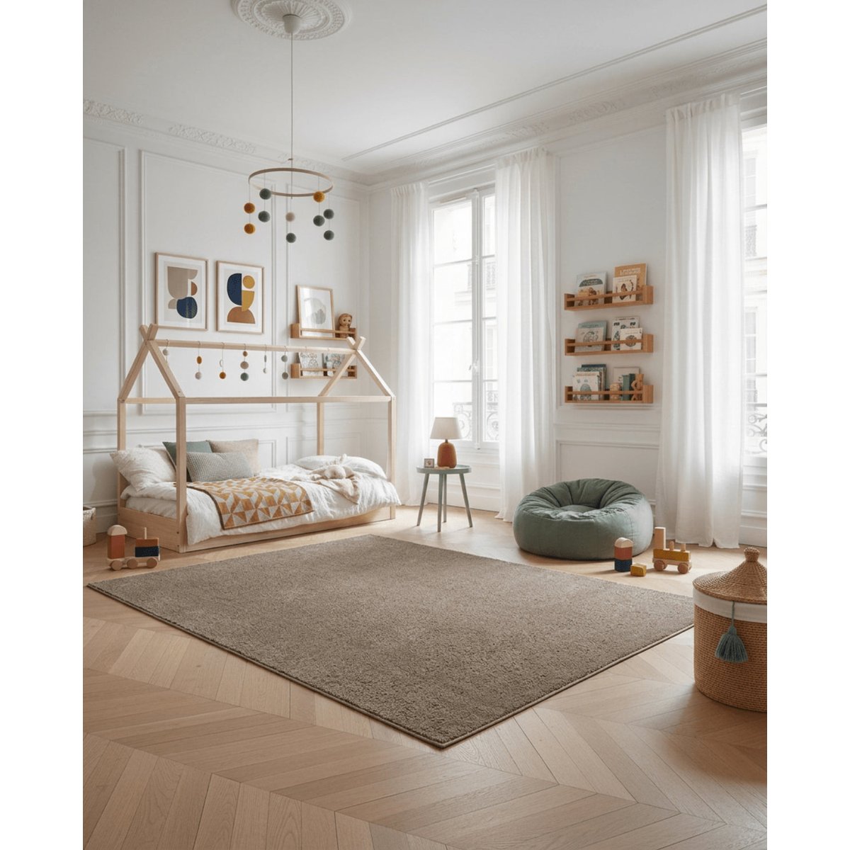 Tapis effet mouton Contemporain MONO taupe foncé, AFK LIVING