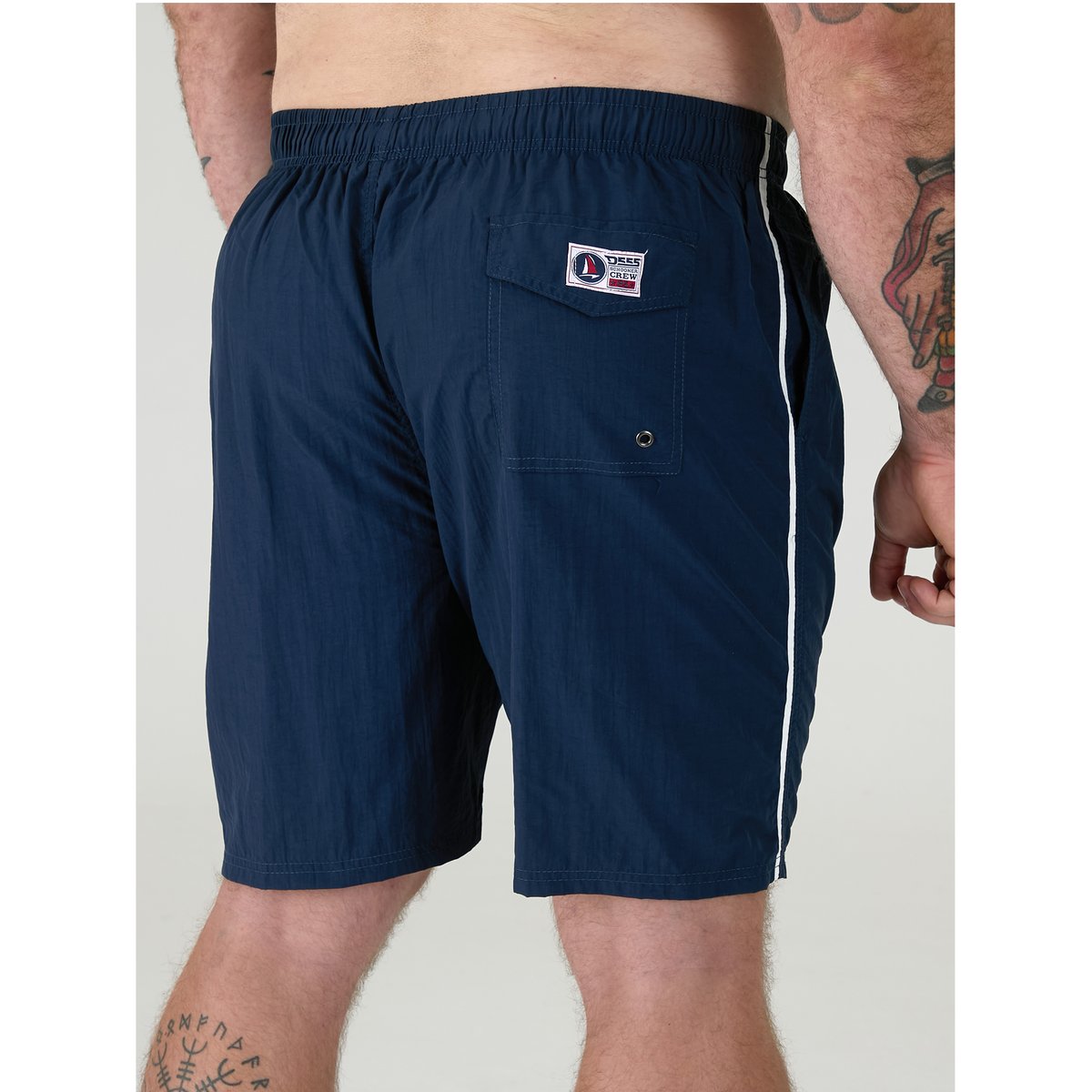 Short de bain uni grande taille YARROW bleu marine, DUKE