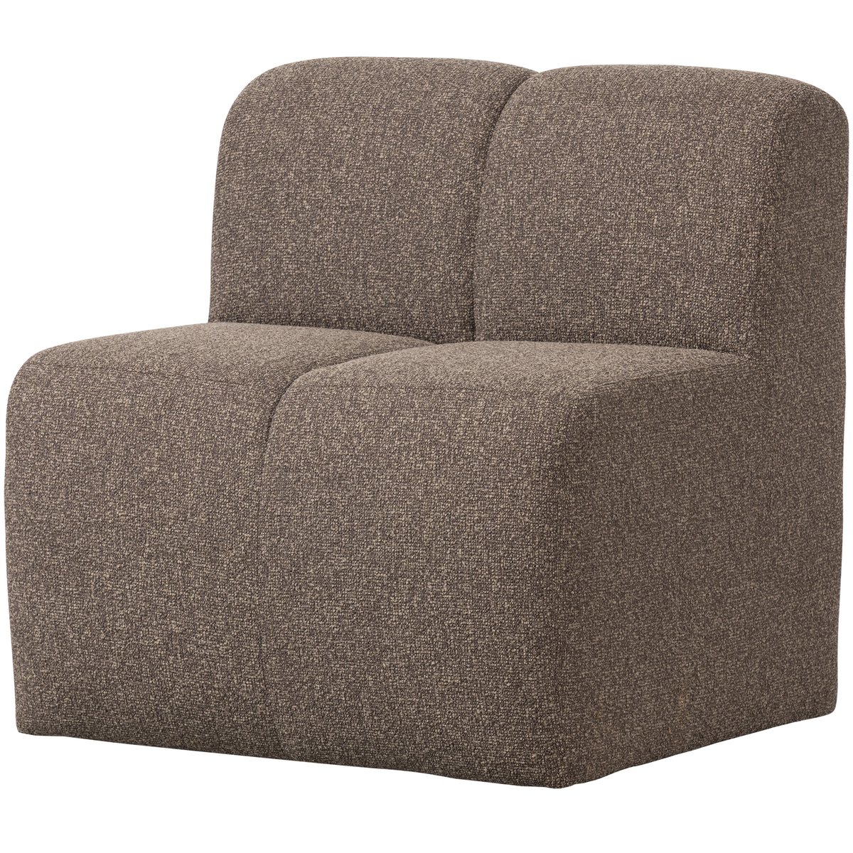 Banc de salle a manger avec dossier en bouclé L84 MOJO marron, WOOOD