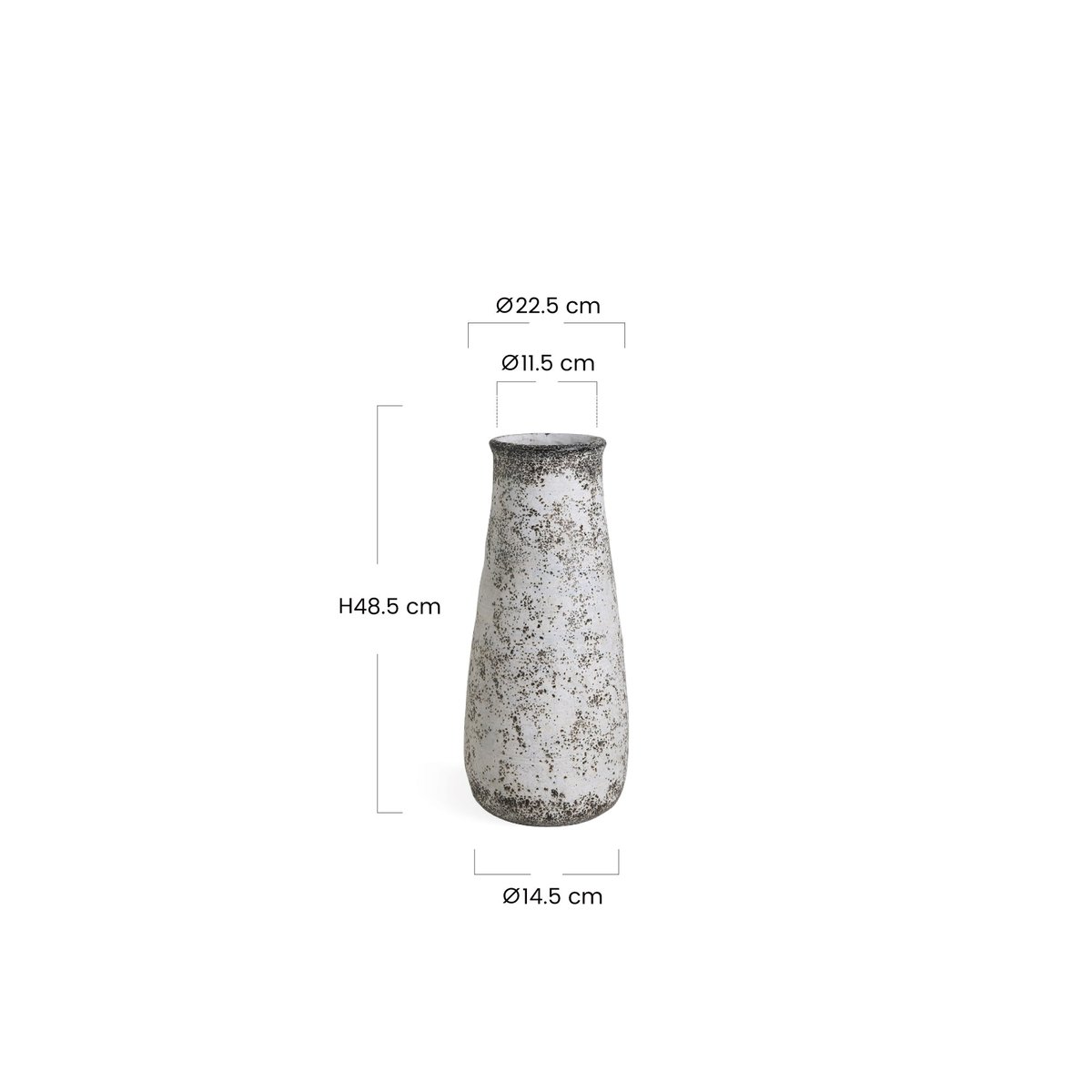 Cache-pot décoratif en ciment effet antique H49 ANTICA crème, SIA DECO