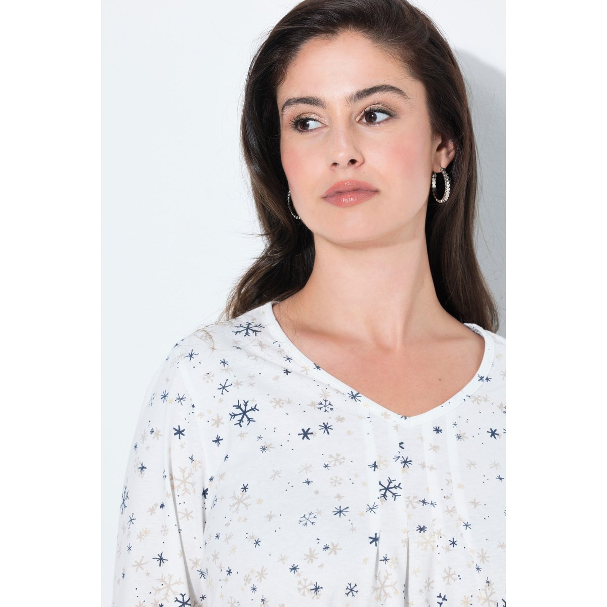 T-shirt coupe évasée blanc cassé, ULLA POPKEN