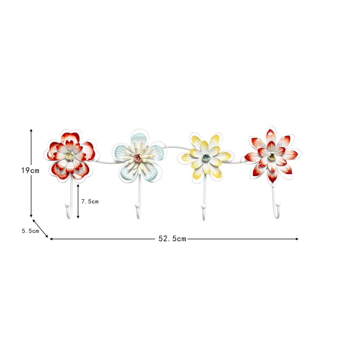 Portemanteau mural fleurs écloses multicolore, KARE DESIGN