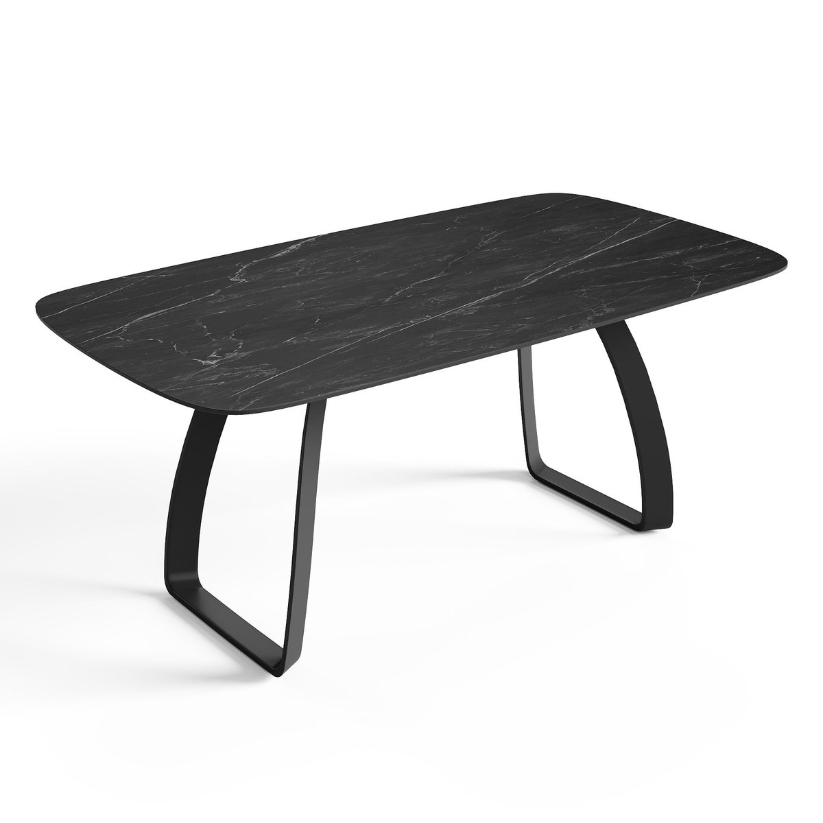 Table à manger extensible en céramique DAHLIA carrara noir et noir, SIA HOME
