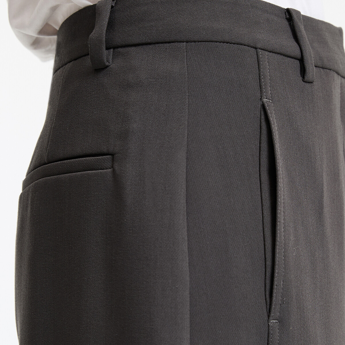 Pantalon barrel 7/8ème en polyviscose gris anthracite, LA REDOUTE COLLECTIONS