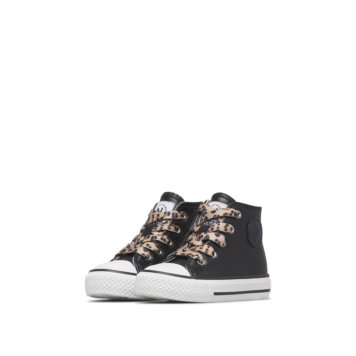 Baskets hautes en cuir YLFAS. noir-beige, NATURINO