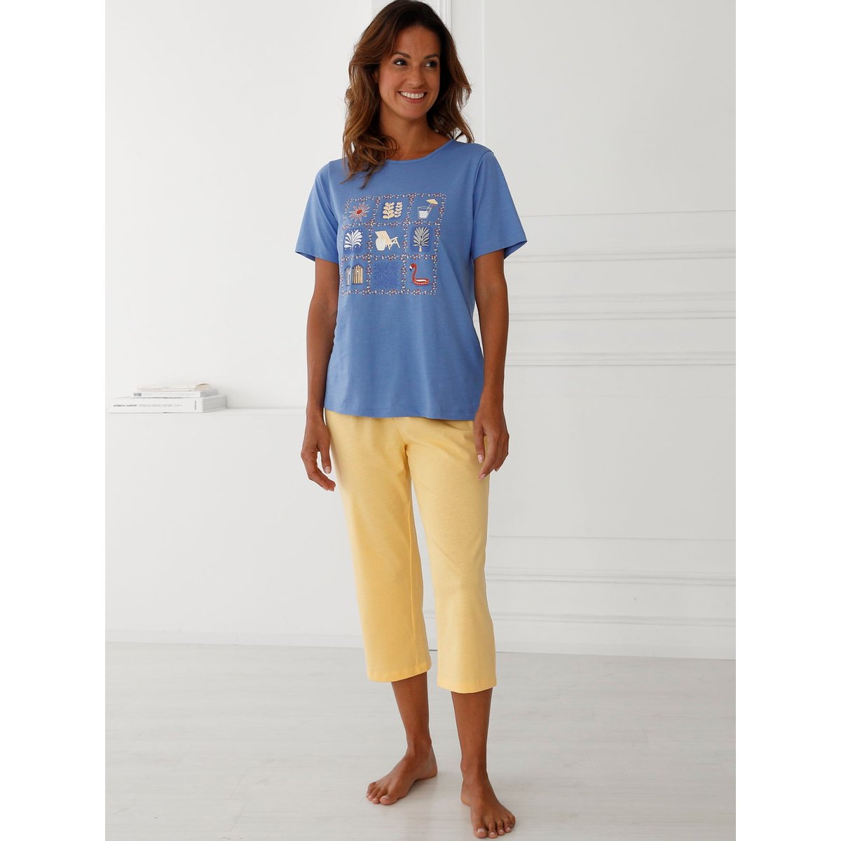 Pantacourt de pyjama pur coton miel, DAXON