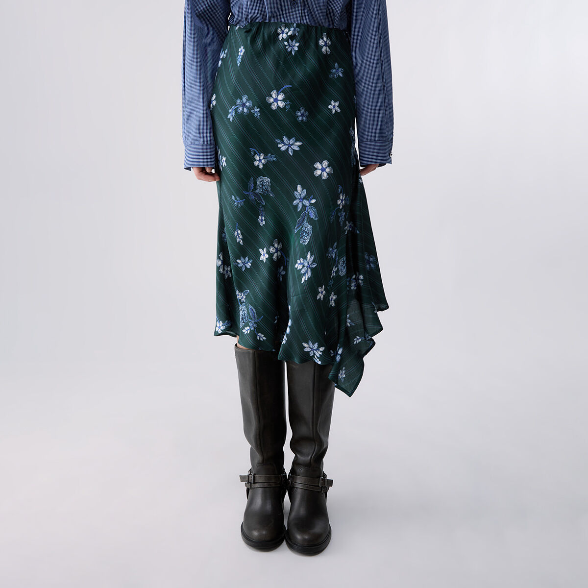 Jupe midi avec drapé vert, LIU JO