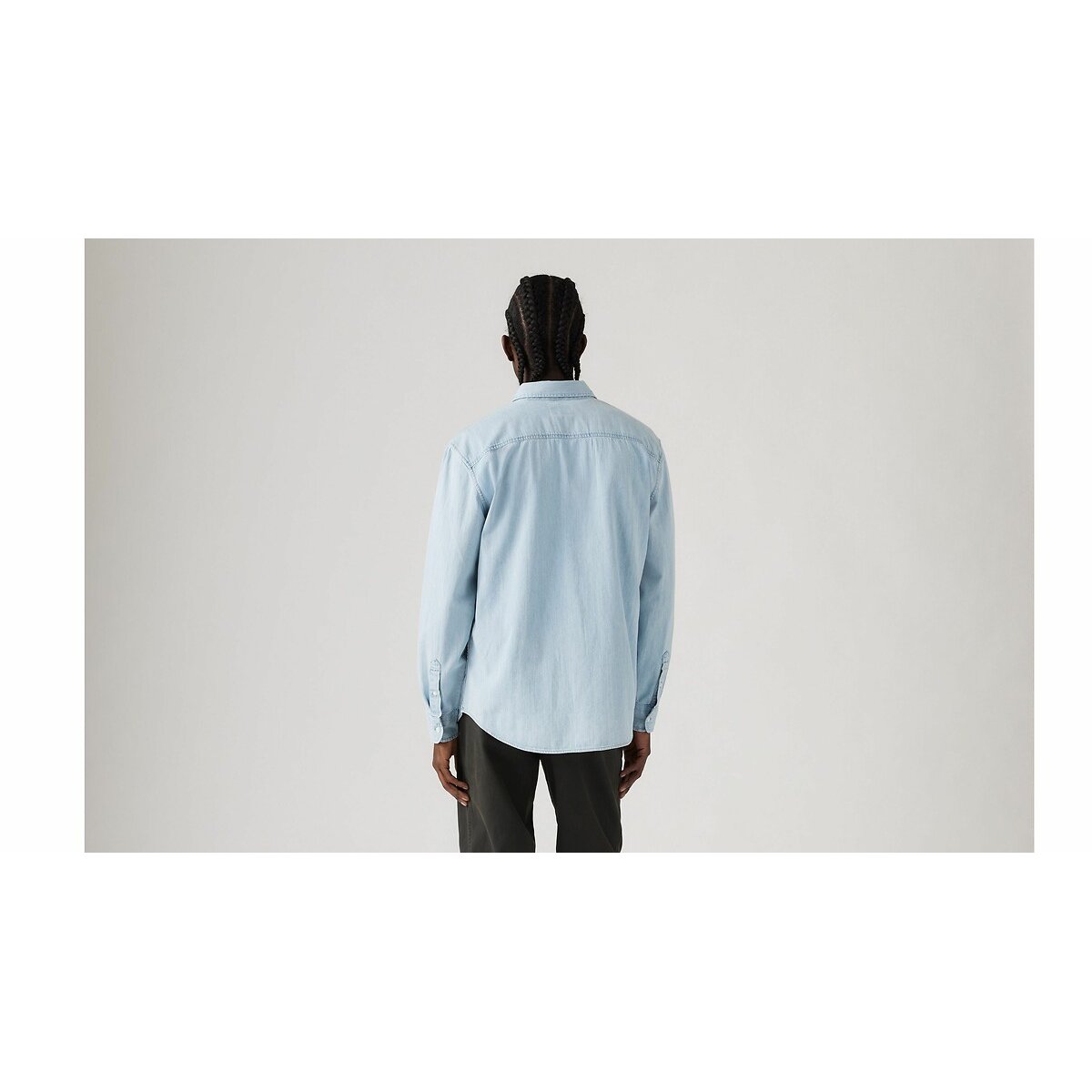 Camisa direita oxford, colarinho com botões azul claro, LEVI'S