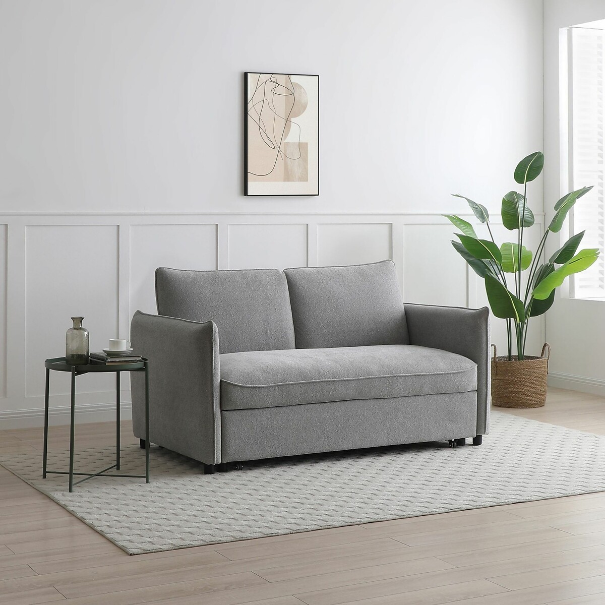 Beatrice Boucle 2 Seater Pop Up Sofa Bed grey, SO'HOME