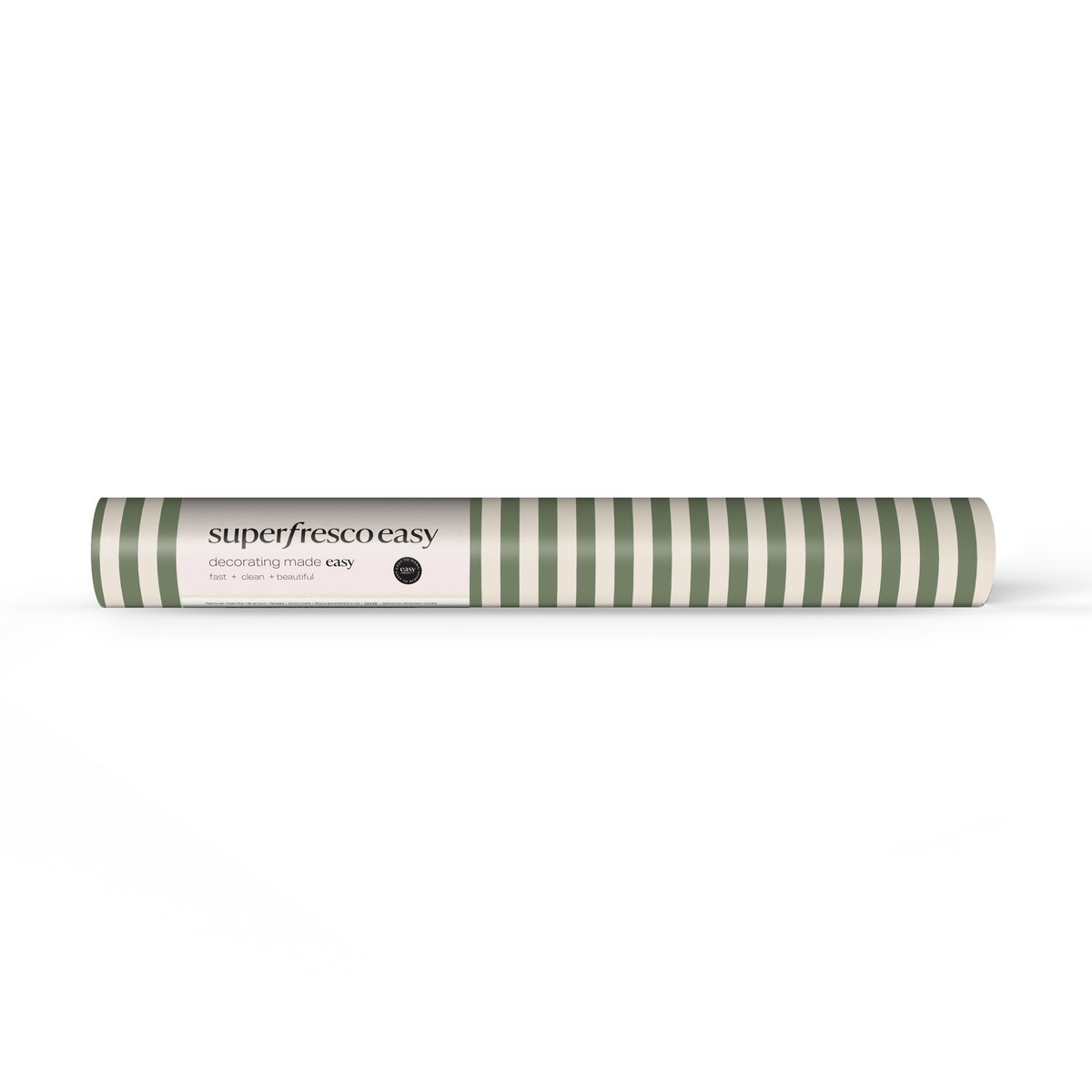 Papier peint petites rayures vintage l'herbe vert, blanc cassé, SUPERFRESCO EASY