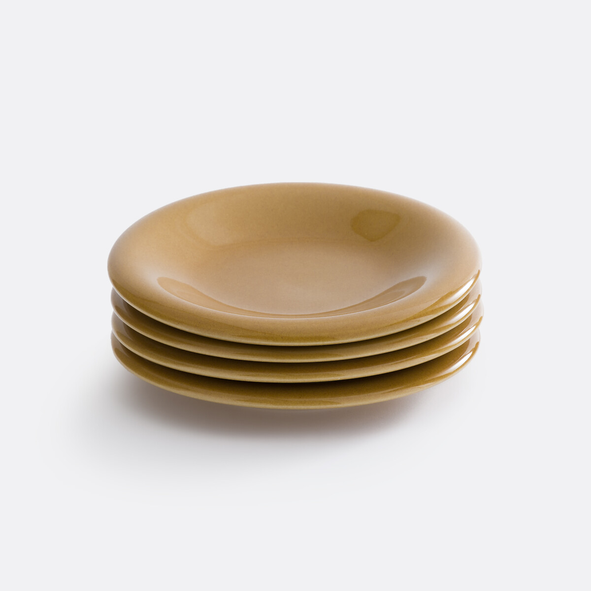 Lot de 4 assiettes à dessert, grès émaillé, Toria moutarde, LA REDOUTE INTERIEURS