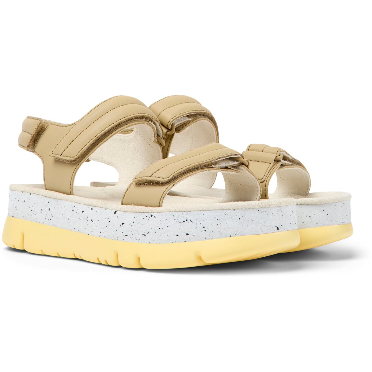 Sandales Oruga Up cuir beige, CAMPER