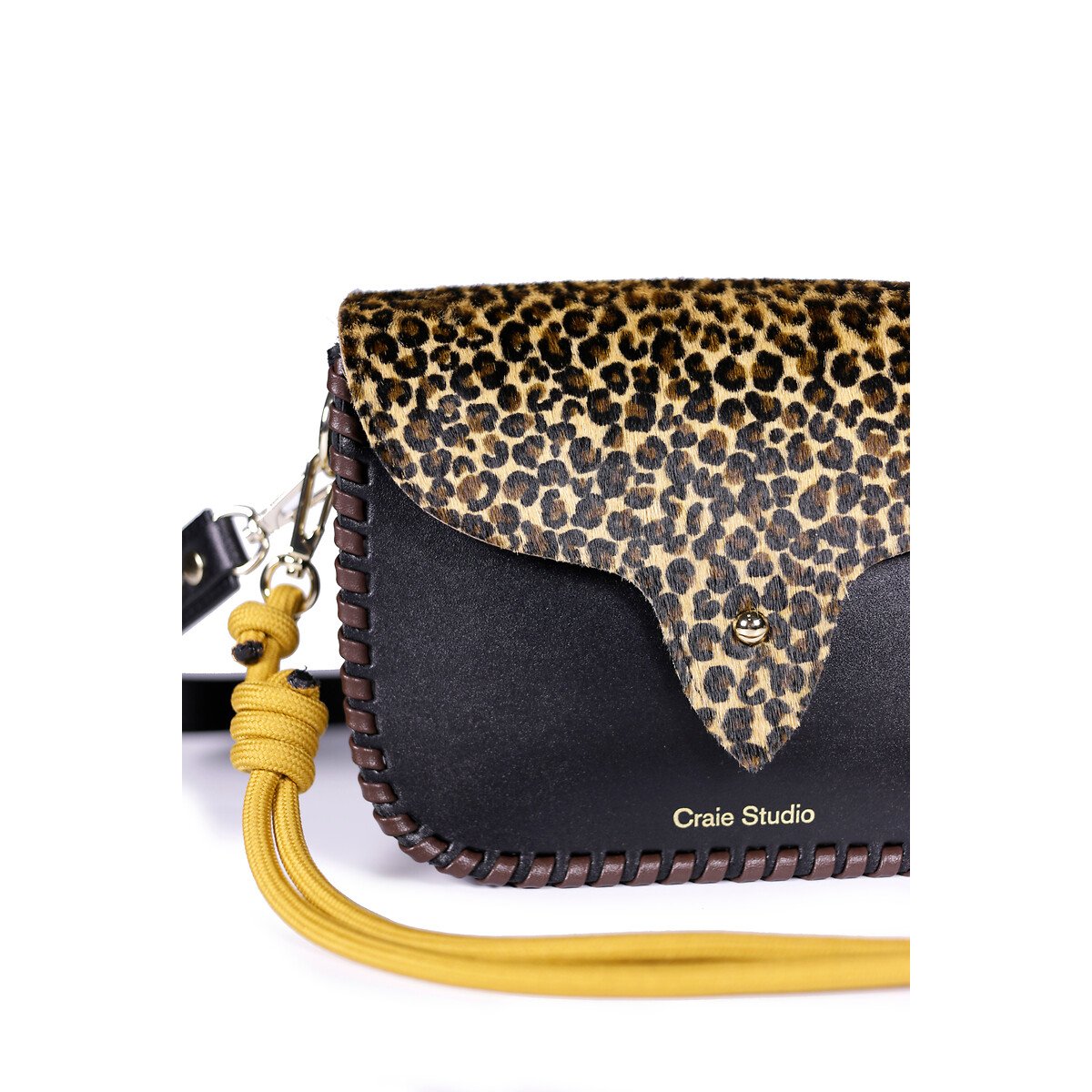 Sac besace en cuir imprimé léopard, WEST léopard/noir, CRAIE STUDIO