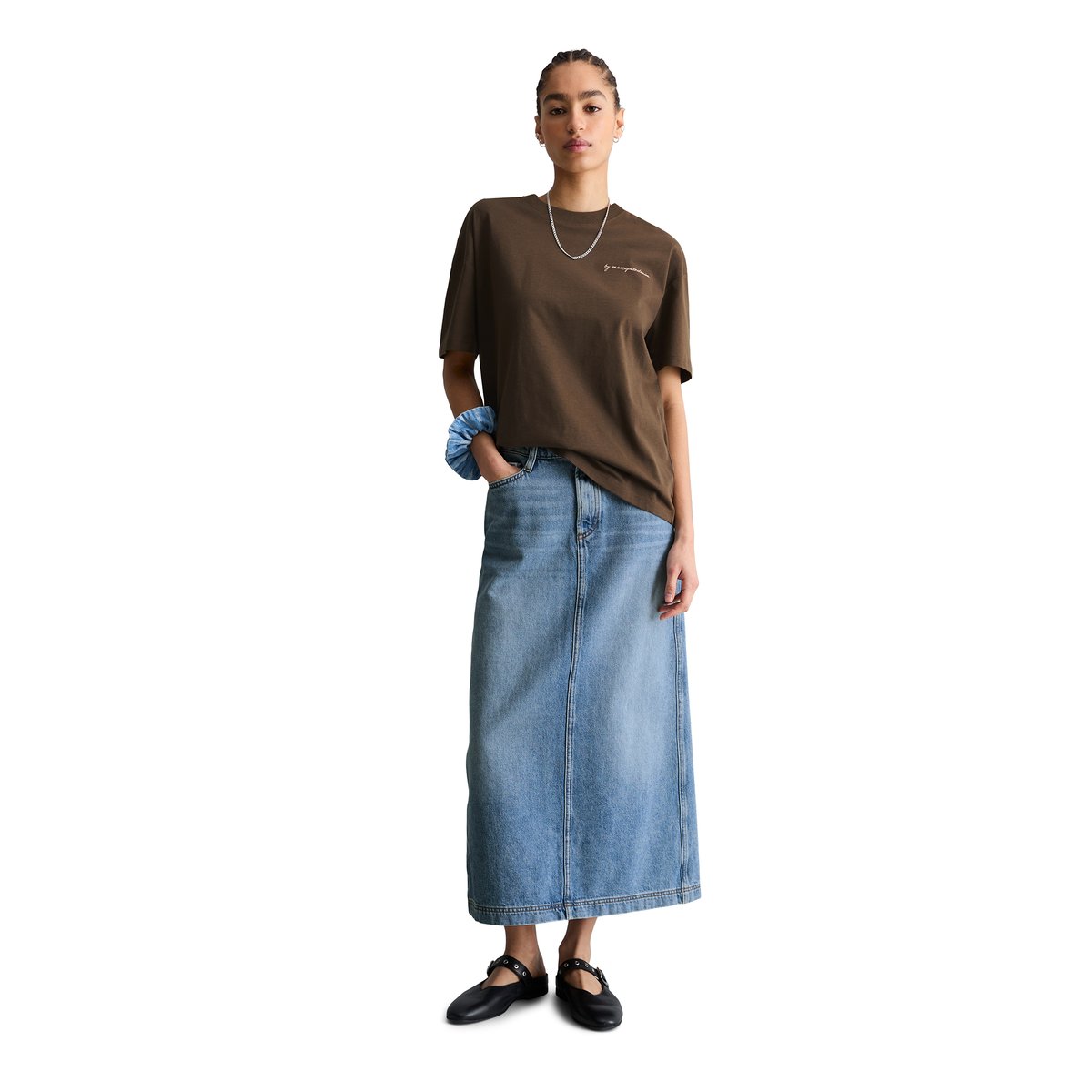 T-shirt relaxed avec impression dans le dos marron foncé, MARC O’POLO DENIM