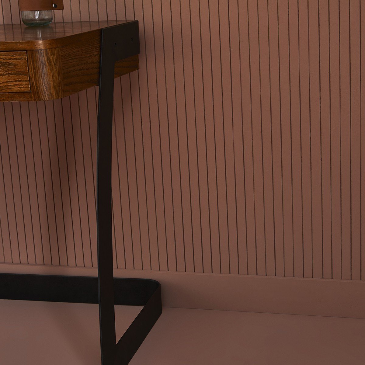 Bureau en métal et chêne massif SCARLETT bois clair, SIGNATURE
