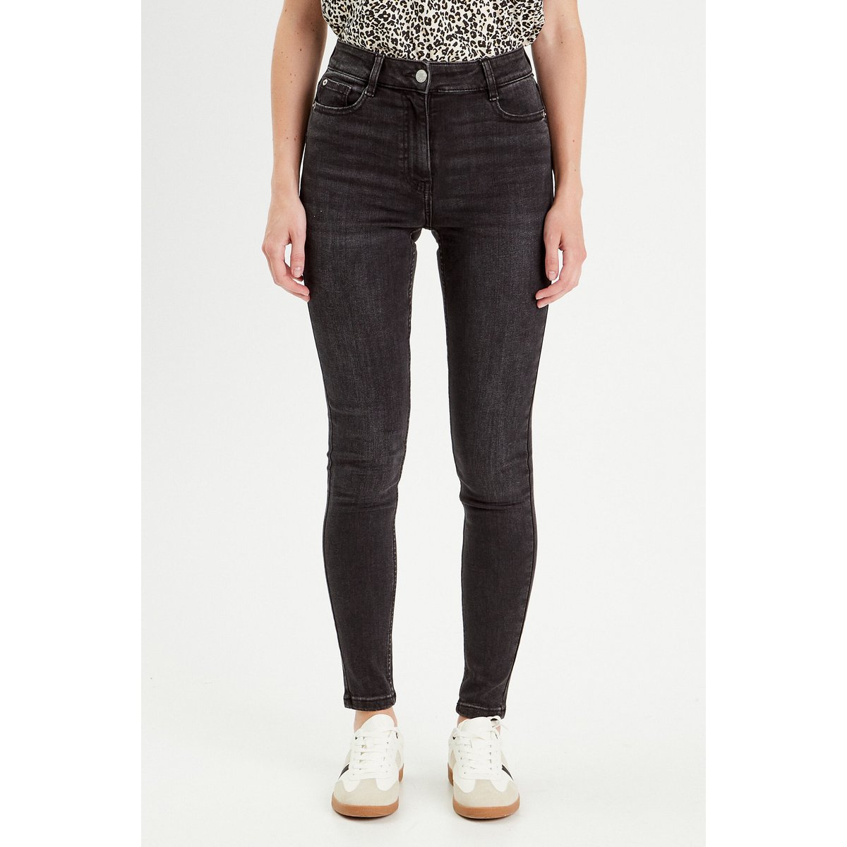 Jeans skinny taille haute denim noir, CACHE CACHE