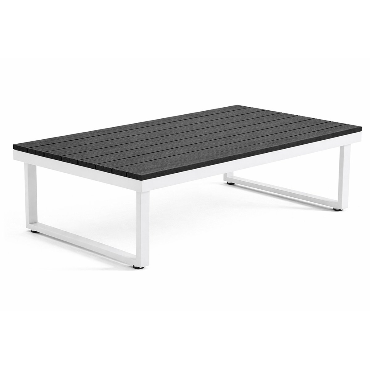 Salon de jardin d'angle 5pl et table, acier, KONNA beige/blanc, BEST MOBILIER