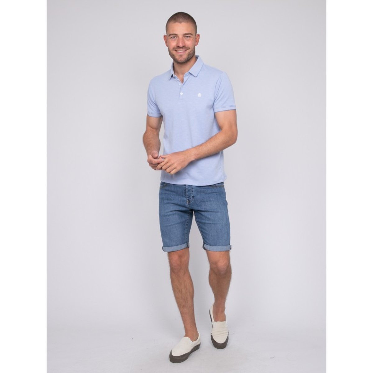 Polo Manches Courtes Uni Polokai bleu, RITCHIE