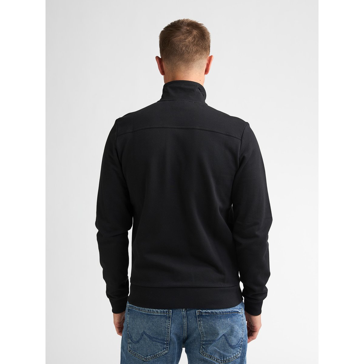 Sweat zippé en molleton millcore noir deep black, PETROL INDUSTRIES
