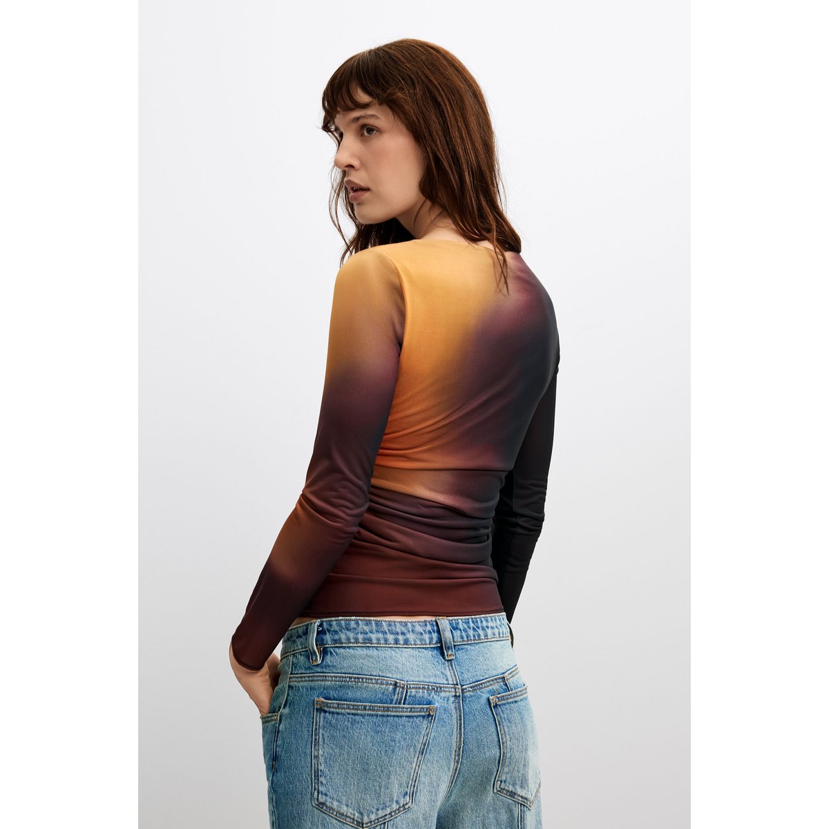 T-shirt à manches longues en maille noir, DESIGUAL
